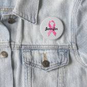 Borstkanker Awareness Ribbon Personalised Ronde Button 5,7 Cm (In situ)