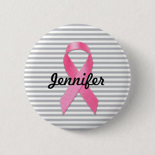 Borstkanker Awareness Ribbon Personalised Ronde Button 5,7 Cm