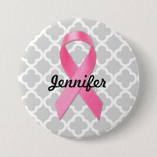 Borstkanker Awareness Ribbon Personalised Ronde Button 7,6 Cm