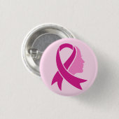 Borstkanker Awareness Ribbon Ronde Button 3,2 Cm (Voorkant /achterkant)