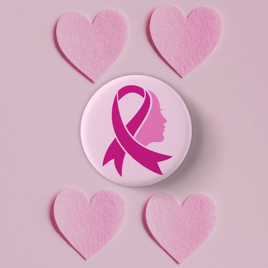 Borstkanker Awareness Ribbon Ronde Button 3,2 Cm