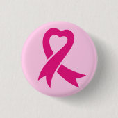 Borstkanker Awareness Ribbon Ronde Button 3,2 Cm (Voorkant)