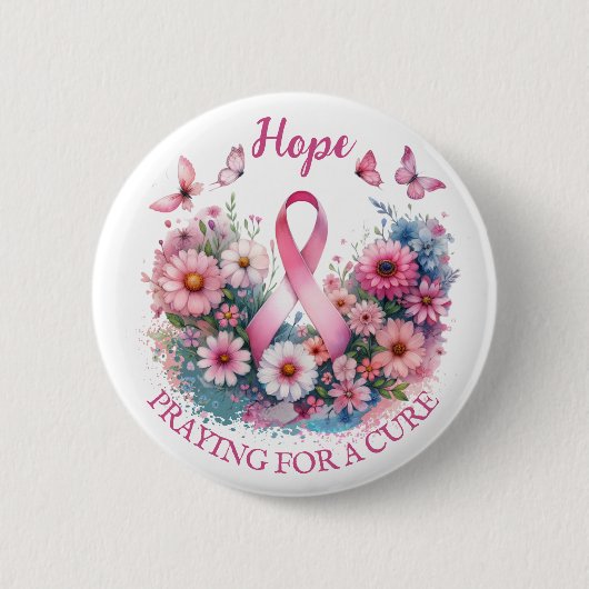 Borstkanker Awareness Ribbon Ronde Button 5,7 Cm (Voorkant)