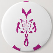 Borstkanker Awareness Ribbon Ronde Button 6,0 Cm (Voorkant)