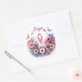 Borstkanker Awareness Ribbon Ronde Sticker (Envelop)