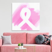 Borstkanker Awareness Ribbon Waterverf Canvas Afdruk (Insitu (Woonkamer))