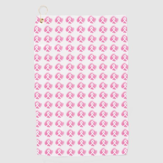 Borstkanker Awareness Ribbon Waterverf Golfhanddoek (Voorkant)