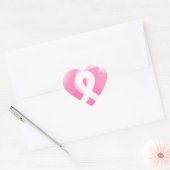 Borstkanker Awareness Ribbon Waterverf Hart Sticker (Envelop)