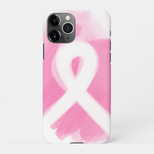 Borstkanker Awareness Ribbon Waterverf iPhone 11Pro Hoesje