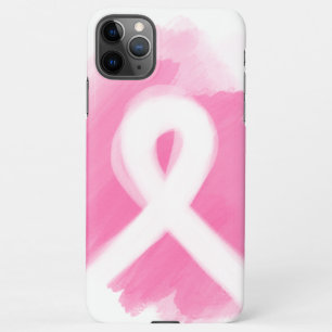 Borstkanker Awareness Ribbon Waterverf iPhone 11Pro Max Hoesje