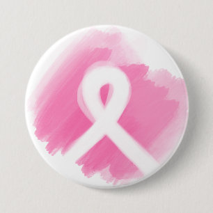 Borstkanker Awareness Ribbon Waterverf Ronde Button 7,6 Cm