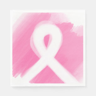 Borstkanker Awareness Ribbon Waterverf Servet