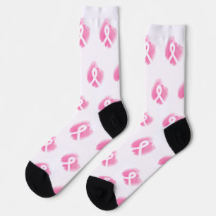 Borstkanker Awareness Ribbon Waterverf Sokken