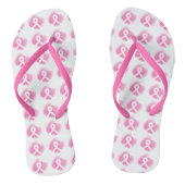 Borstkanker Awareness Ribbon Waterverf Teenslippers (Voetbed)