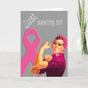 Borstkanker Awareness Rosie the Riveter Kaart