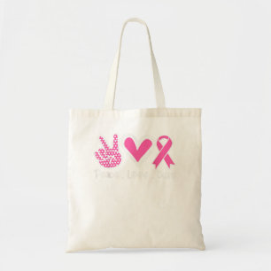 Borstkanker Bewustheid Costume Pink Peace Love Cu Tote Bag