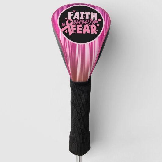 Borstkanker Bewustheid Vertrouwen over angst Roze Golfheadcover (Voorkant)