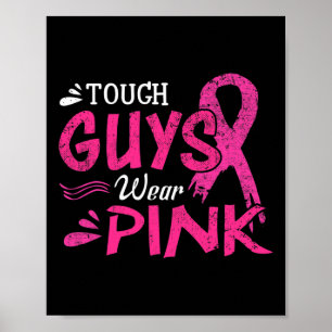 Borstkanker Bewustmakende jongens Draag Roze Poster