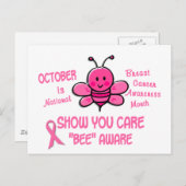 Borstkanker Bewustmakende Maand Bee 1.1 Briefkaart (Voorkant / Achterkant)