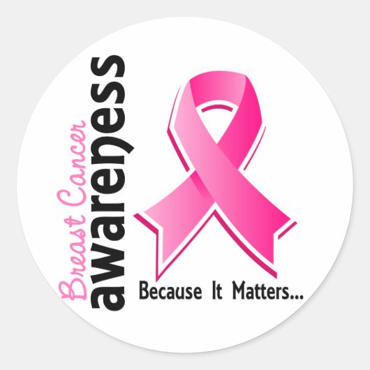 Borstkanker Bewustmaking 5 Ronde Sticker (Voorkant)
