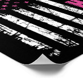 Borstkanker Bewustmaking American Flag Fight Pink Poster (Hoek)