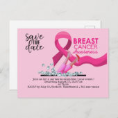 Borstkanker Bewustmaking behalve de datum roze okt Briefkaart (Voorkant / Achterkant)