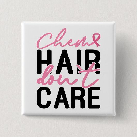 Borstkanker Bewustmaking Boterroze koolstofchemo Vierkante Button 5,1 Cm (Voorkant)