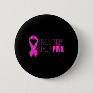 Borstkanker Bewustmaking Echte Mannen Draag Roze Ronde Button 5,7 Cm