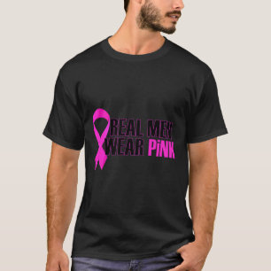 Borstkanker Bewustmaking Echte Mannen Draag Roze T-shirt