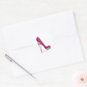Borstkanker Bewustmaking Glitter Pearl Pump Ronde Sticker (Envelop)