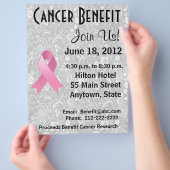 Borstkanker - Bewustmaking Gray Floral Flyer (Hand)