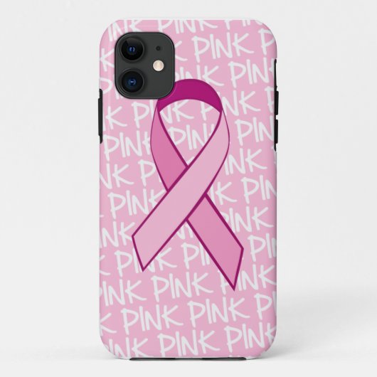 Borstkanker Bewustmaking iPhone cover - Roze lint (Achterkant)