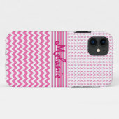 Borstkanker Bewustmaking iPhone Monogram Roze Case-Mate iPhone Case (Achterkant (horizontaal))