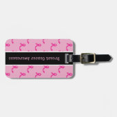 Borstkanker Bewustmaking met roze lint  Bagagelabel (Voorkant horizontaal)