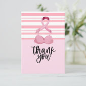 Borstkanker Bewustmaking met roze lint Bedankkaart (Staand voorkant)
