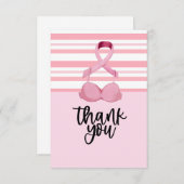 Borstkanker Bewustmaking met roze lint Bedankkaart (Voorkant / Achterkant)