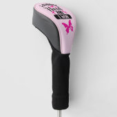 Borstkanker Bewustmaking met roze lint-Butterfly Golfheadcover (Schuin)