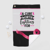 Borstkanker Bewustmaking met roze lint  Golfhanddoek (Insitu)