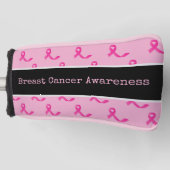 Borstkanker Bewustmaking met roze lint Golfheadcover (Voorkant)