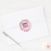 Borstkanker Bewustmaking met roze lint Ronde Sticker (Envelop)