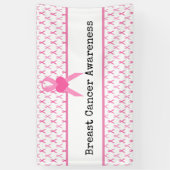 Borstkanker Bewustmaking met roze lint Spandoek (Verticaal)