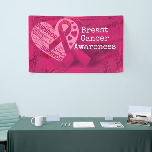 Borstkanker Bewustmaking met roze lintbanner Spandoek (Beurs)