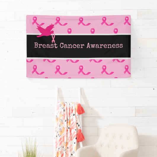 Borstkanker Bewustmaking met roze lintbanner Spandoek (Insitu)