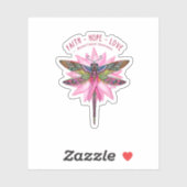 Borstkanker Bewustmaking Native Dragonfly Faith Ho Sticker (Vel)