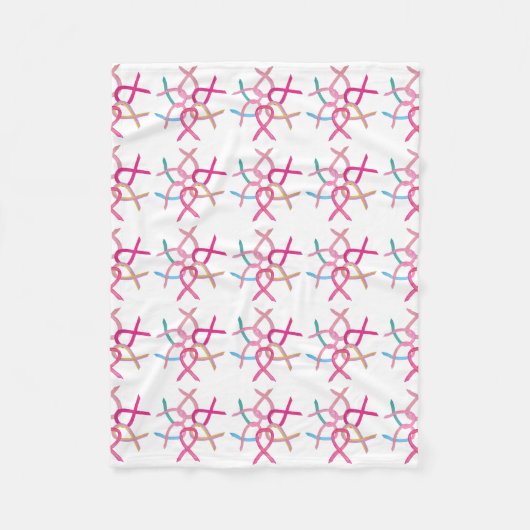 Borstkanker Bewustmaking Ribbons Chemo Blanket Fleece Deken (Voorkant)