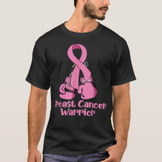Borstkanker Bewustmaking Roze boxinghandschoenen W T-shirt