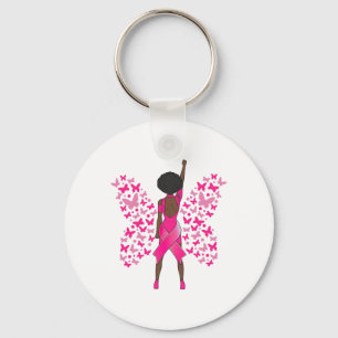 Borstkanker Bewustmaking Roze Butterflies Afrikaan Sleutelhanger