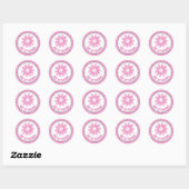 Borstkanker Bewustmaking Roze gelaatsmeter Ronde Sticker (Vel)