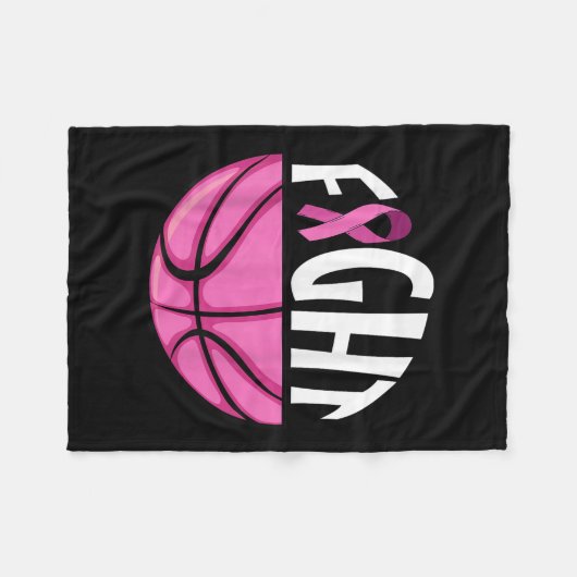 Borstkanker Bewustmaking Roze lint Basketball Tea Fleece Deken (Voorkant (Horizontaal))