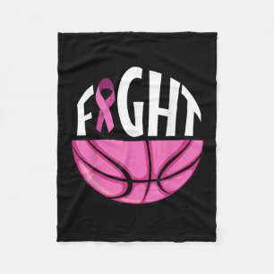 Borstkanker Bewustmaking Roze lint Basketball Tea Fleece Deken